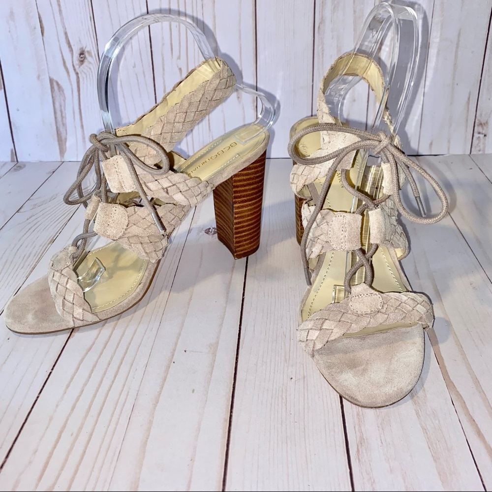 BCBGeneration BCBG Taupe Braided Heels - Picture 3 of 8